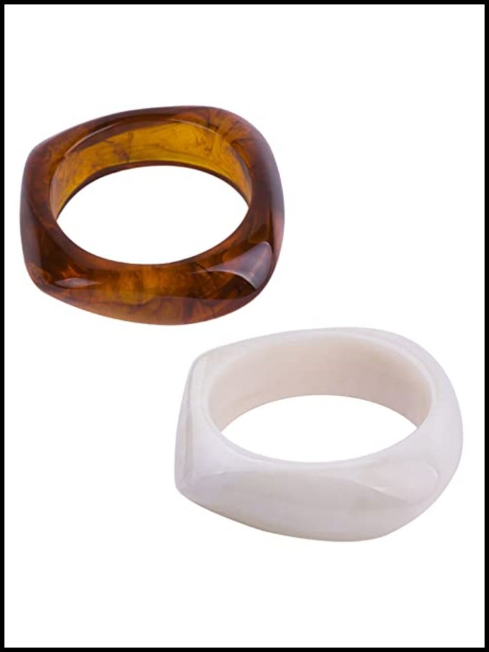 Chunky Acrylic Transparent Geometric Cuff Bangle Bracelet Set for Women